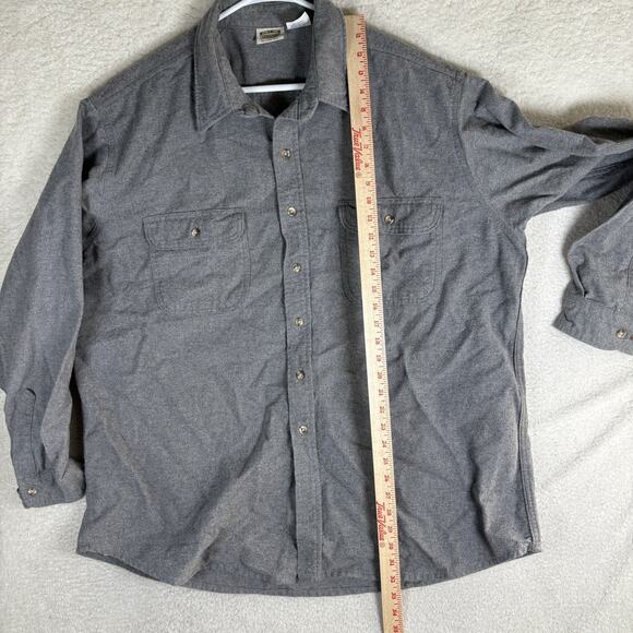 Five Brother Chamois Shirt Mens 2XLT Tall Gray Flannel Shacket Front Pockets - Picture 10 of 13